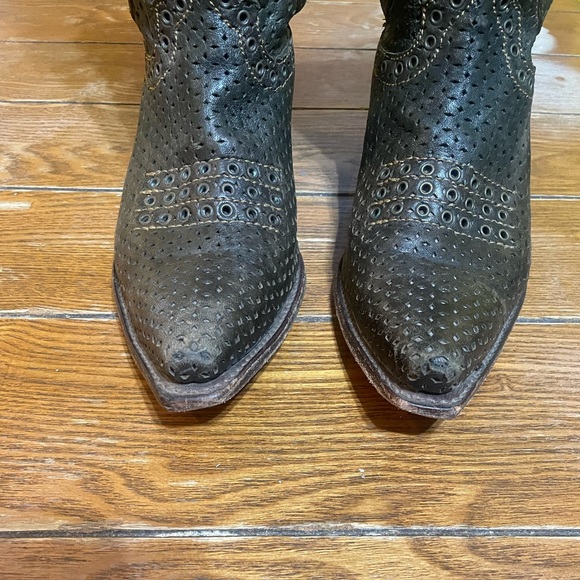 Frye Brown Western Cowboy Heel Boots Goodyear Welt Women's Size 7 - Picture 6 of 11